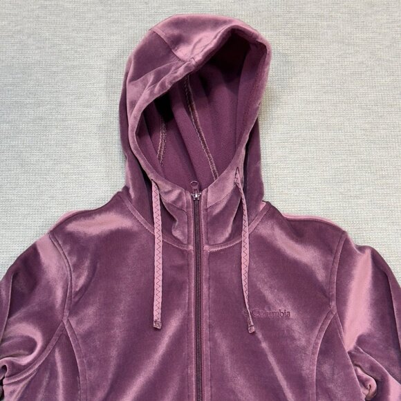 Columbia Womens Purple Full Zip Fleece Jacket Lined Pockets Hooded Size Medium - Picture 5 of 14